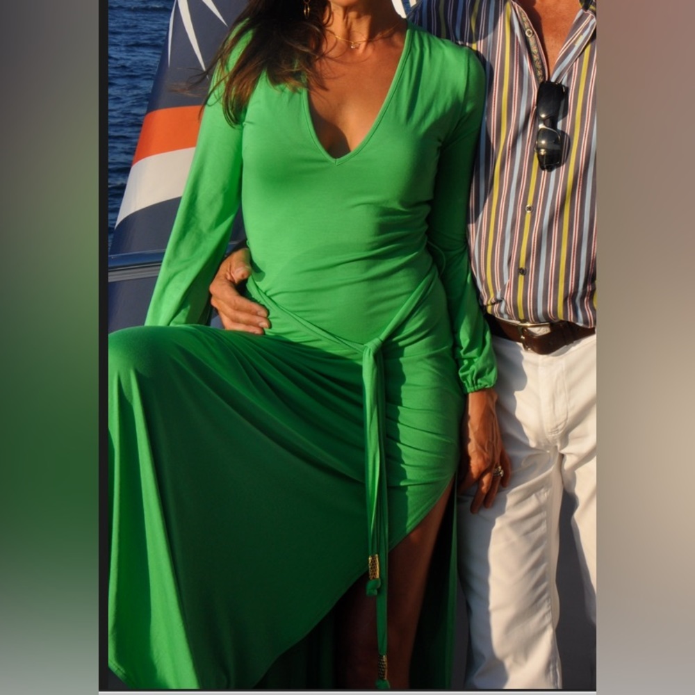 Melissa Odabash Maxi Dress Green Size Small Excellent Condition